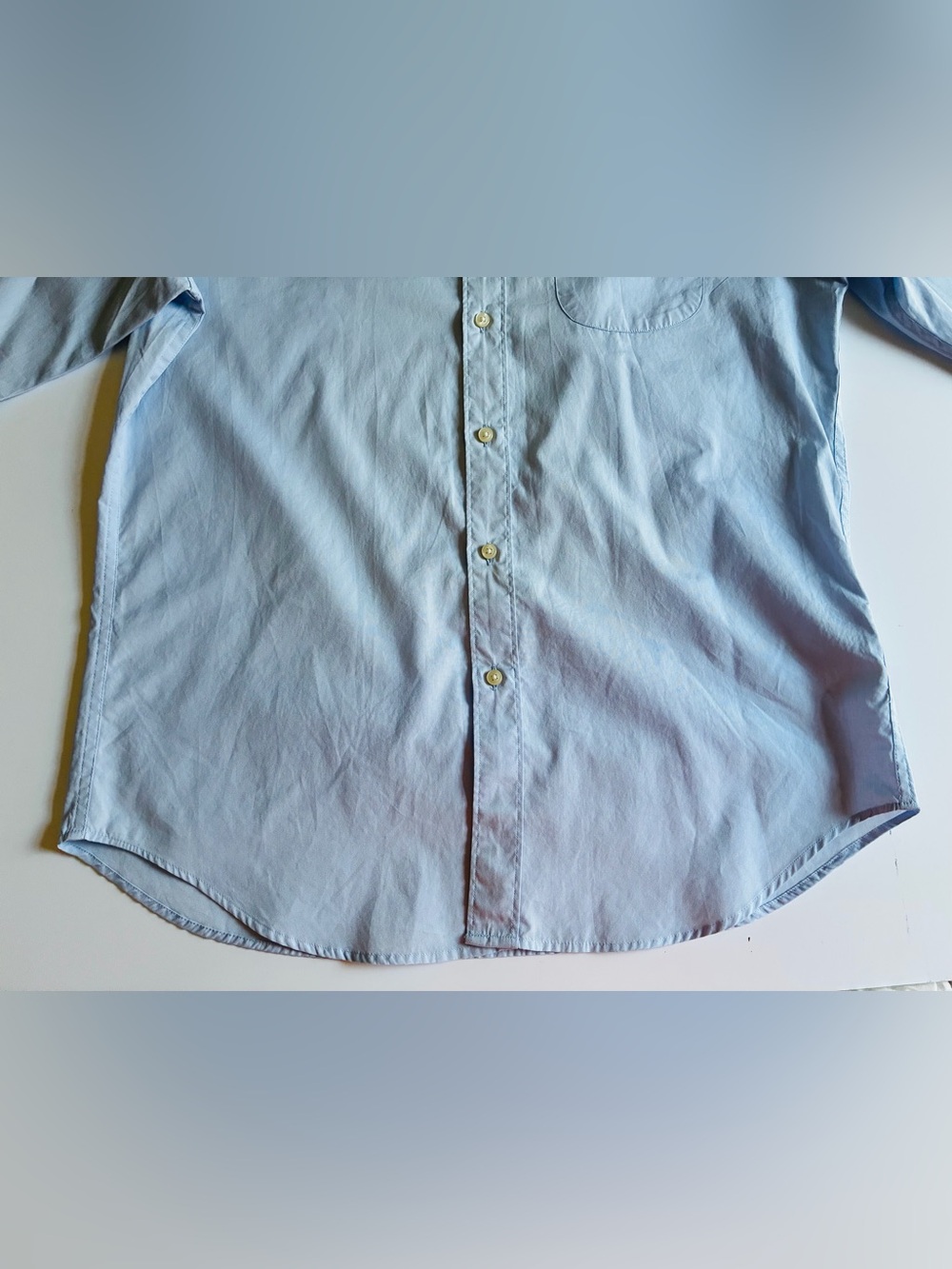 J. Crew Light Blue Men's Poplin shirt with point collar. M. NWT. - Picture 8 of 14